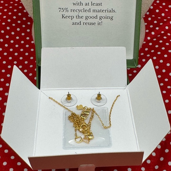 2035-AOHP Kate Spade “Everyday Spade” Cubic Zirconia Stud  & Pendent Set NWT - Picture 6 of 15
